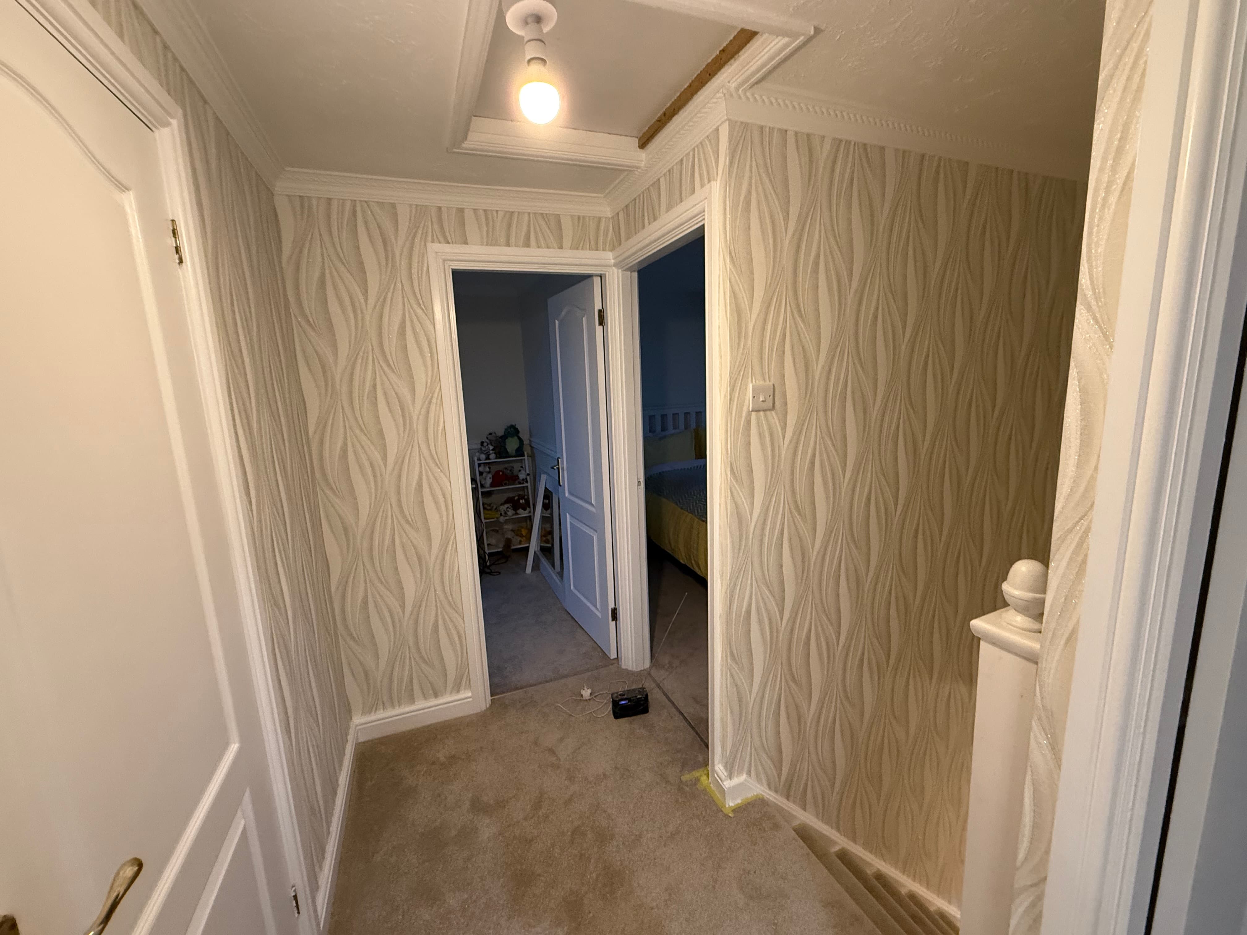 Finished staircase wallpaper